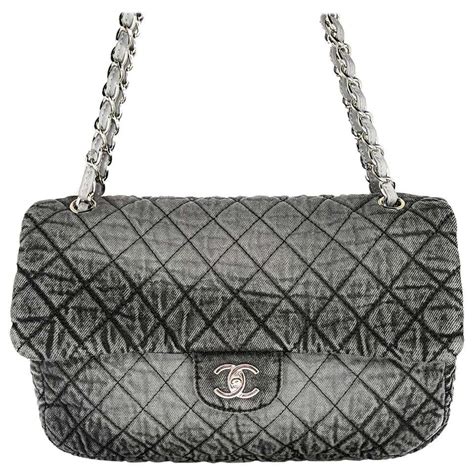 chanel black denim flap bag|Chanel quilted single flap bag.